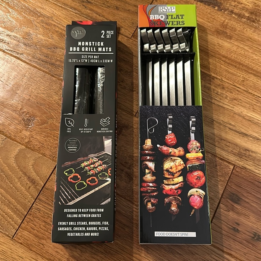Grilling Essentials: Nonstick Grill Mats & BBQ Flat Skewers